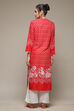 Red LIVA Straight Kurta image number 4